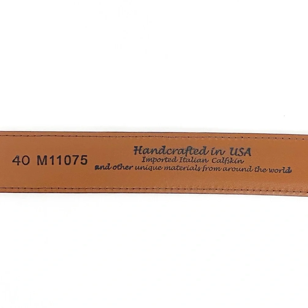 Brighton Mens Leather Belt 40 Brown Handcrafted Italian Calfskin Classic Work